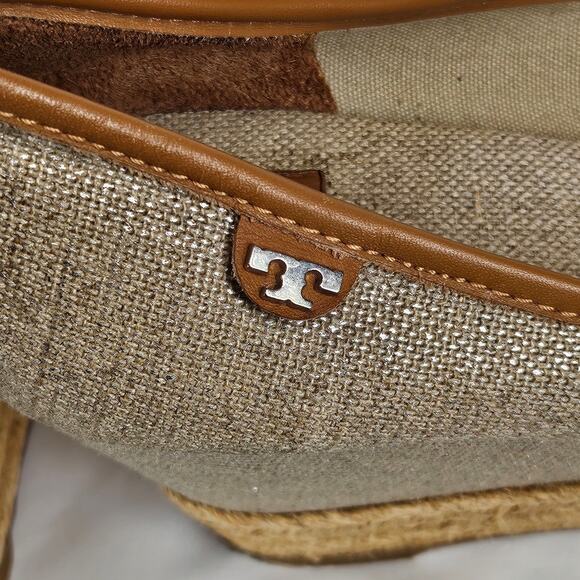 TORY BURCH WOMEN'S BEIGE / BROWN MAJORICA 5" WEDGE HEEL ESPADRILLE SIZE 8 (38.5) - Picture 13 of 14